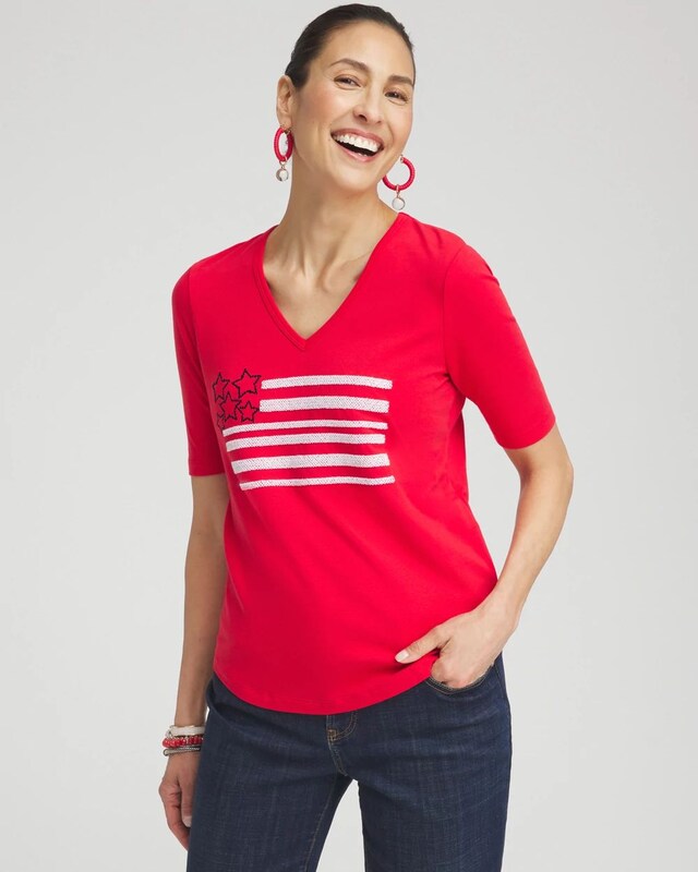 Embellished Flag Tee